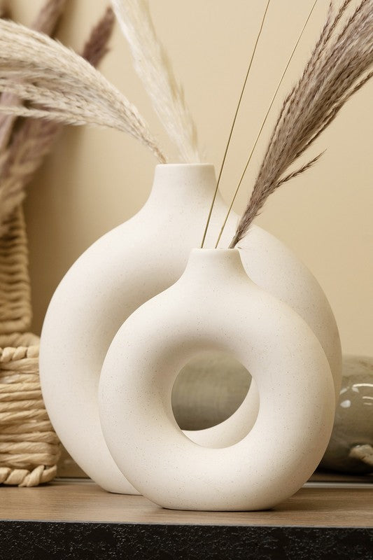 Shop Modern Ceramic Vase Round Shape - 2 pcs/set | USA Home Decor Shop, Vases, USA Boutique