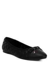 Shop Black Quilted Faux Leather Ballerinas Ballet Flats Women's Shoes, Ballet Flats, USA Boutique
