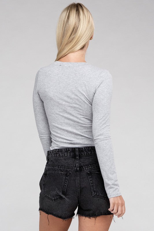 Shop Women's Essential V-Neck Long Sleeve T-Shirt Top | Boutique Clothing, , USA Boutique