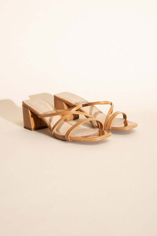 CRIMP-S Black Tan Mule Sandal Heels Sandals, Fortune Dynamic, $ 35.00