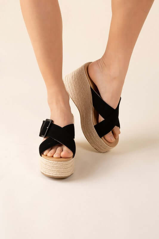 Manta Espadrille Platform  Wedges Slides Sandals
