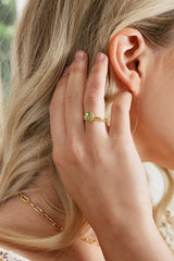 Shop Natural Stone & Gold Plated Ring Set of 2 | Boutique Fashion Jewelry, Rings, USA Boutique