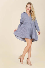 Women's Corduroy Long Sleeve Tiered Mini Dress | USA Boutique, Lilou, $ 46.95