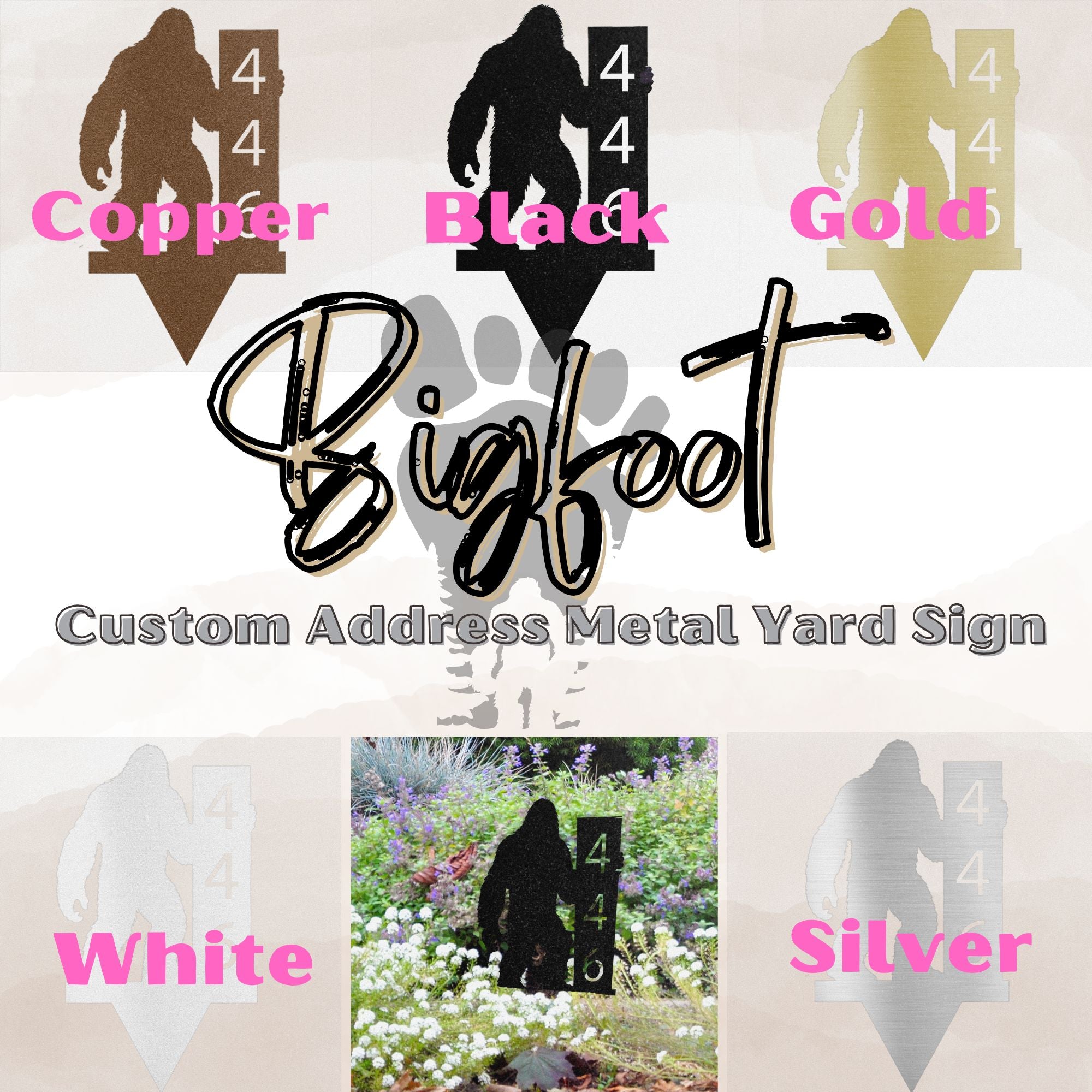 Custom Bigfoot Address Number Package Check In Photo Sign Yard Decor