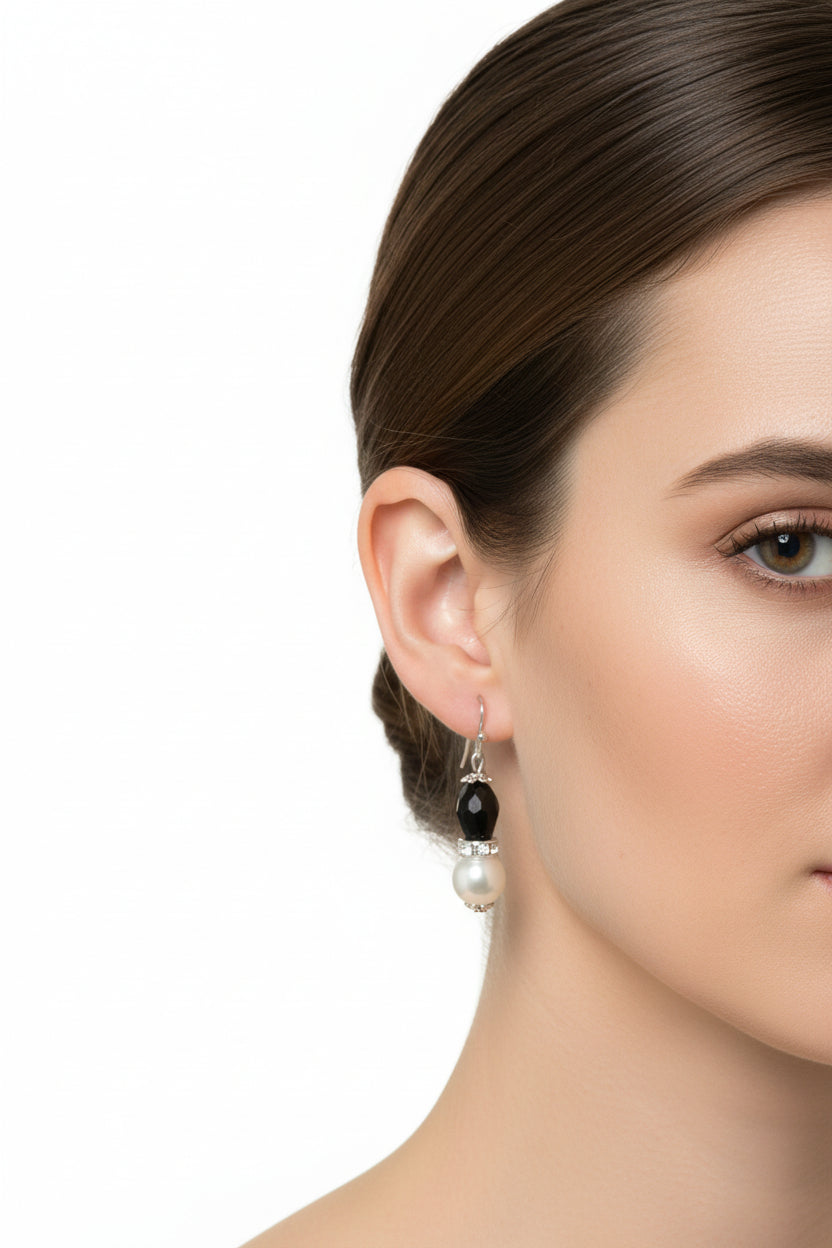 Black & White Pearl Beaded Earrings | Modern Fashion Jewelry, Earrings, $ 18.99, A Moment Of Now™