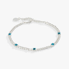 December Birthstone Blue Zircon Curb Chain Bracelet, Bracelets, $ 28.00, A Moment Of Now™