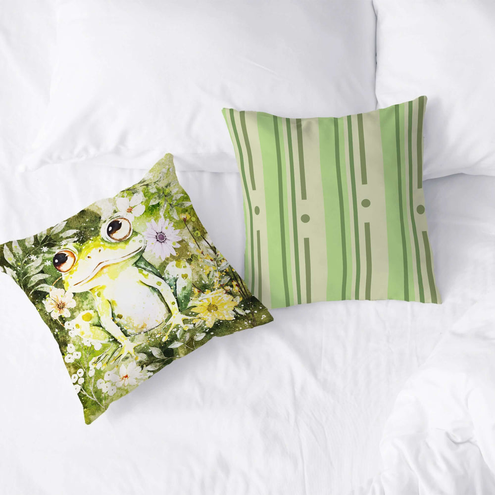 Boho Forest Floral Frog Throw Pillow Cushion Cover, Throw Pillows, $ 56.00, A Moment Of Now™