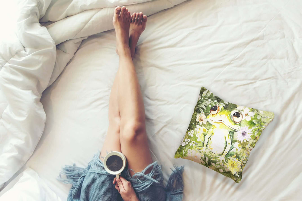 Boho Forest Floral Frog Throw Pillow Cushion Cover, Throw Pillows, $ 56.00, A Moment Of Now™
