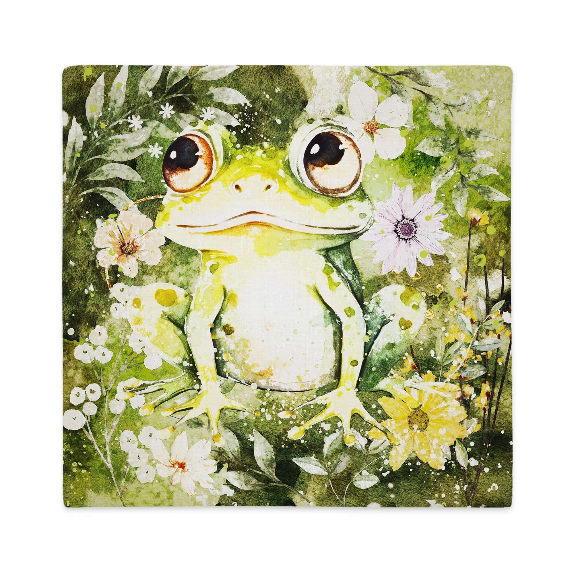 Boho Forrest Floral Frog Premium Accent Throw Pillow Cushion Cover Insert, A Moment Of Now, A Moment Of Now