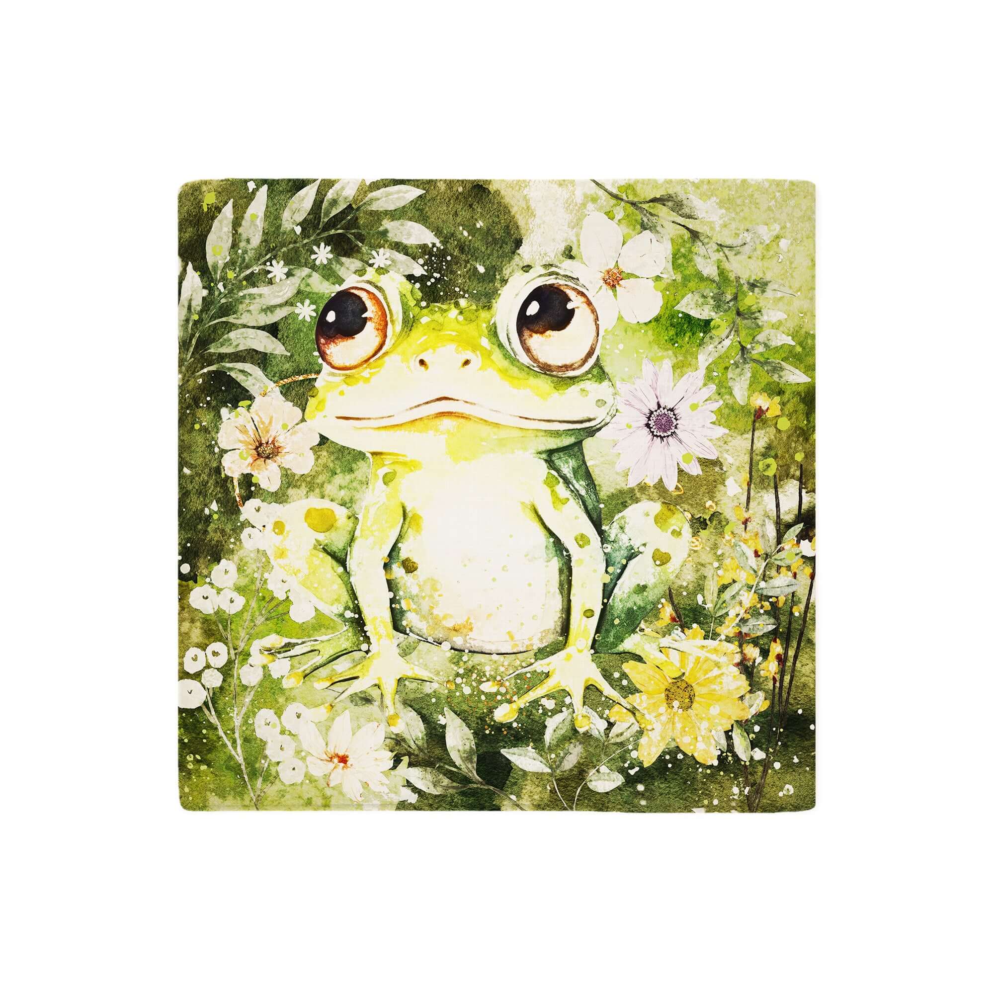 Boho Forrest Floral Frog Premium Accent Throw Pillow Cushion Cover Insert, A Moment Of Now, A Moment Of Now