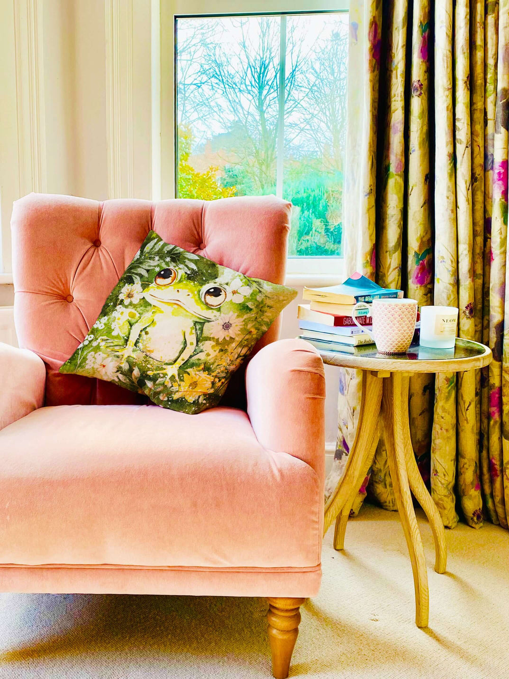 Boho Forest Floral Frog Throw Pillow Cushion Cover, Throw Pillows, $ 56.00, A Moment Of Now™