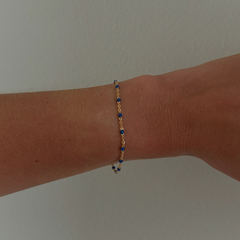 Blue Daisy Bracelet | 14K Gold Filled Enamel Chain, Bracelets, $ 52.00, A Moment Of Now™