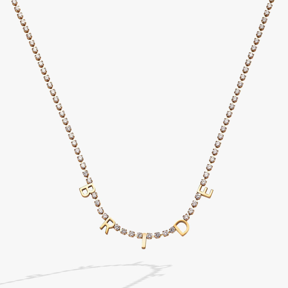 “Bride” Crystal Tennis Necklace, Necklaces, $ 48.00, A Moment Of Now™
