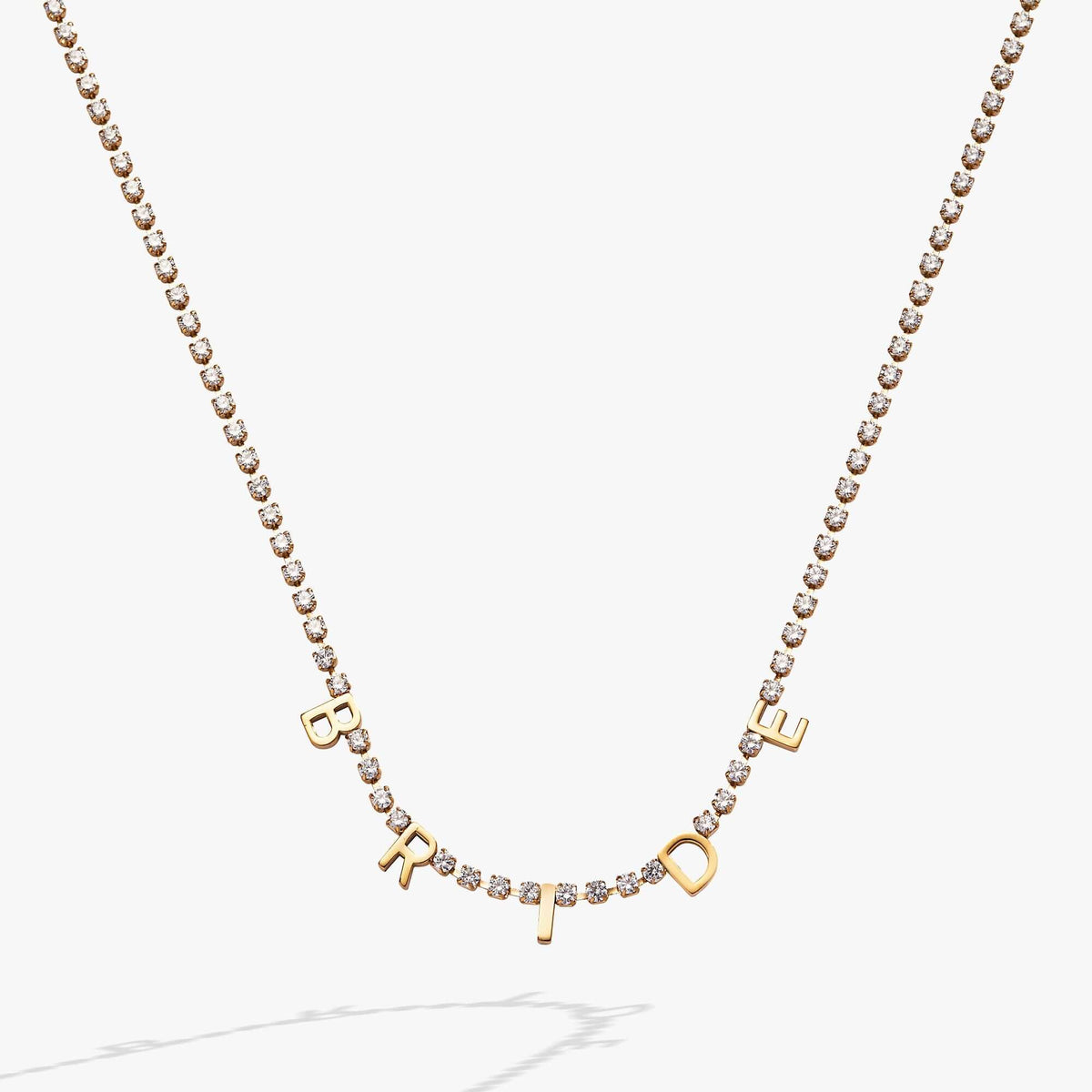 “Bride” Crystal Tennis Necklace, Necklaces, $ 48.00, A Moment Of Now™