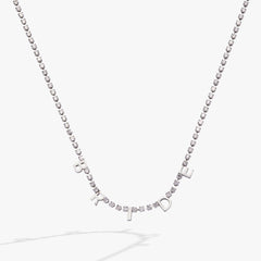 “Bride” Crystal Tennis Necklace, Necklaces, $ 48.00, A Moment Of Now™