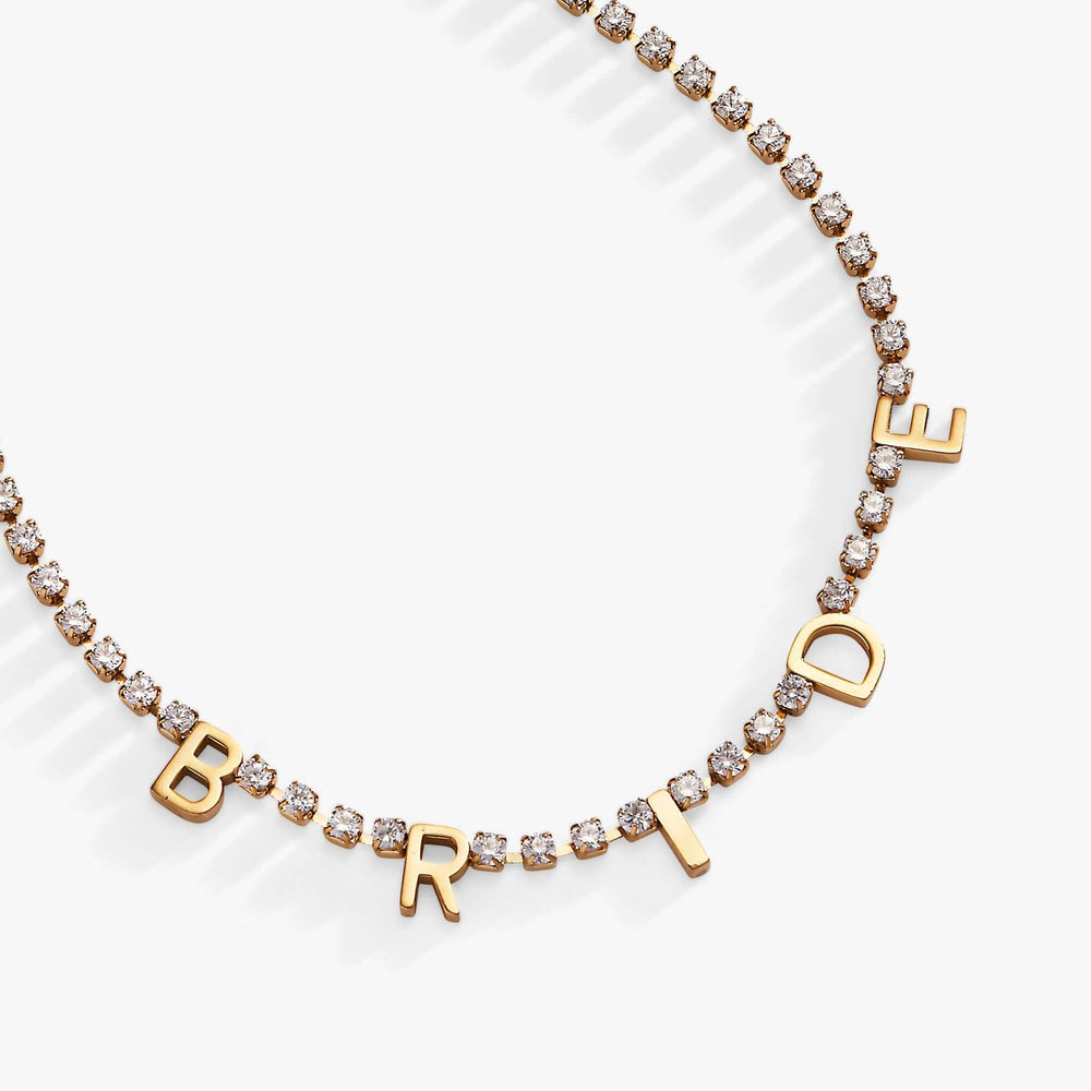“Bride” Crystal Tennis Necklace, Necklaces, $ 48.00, A Moment Of Now™