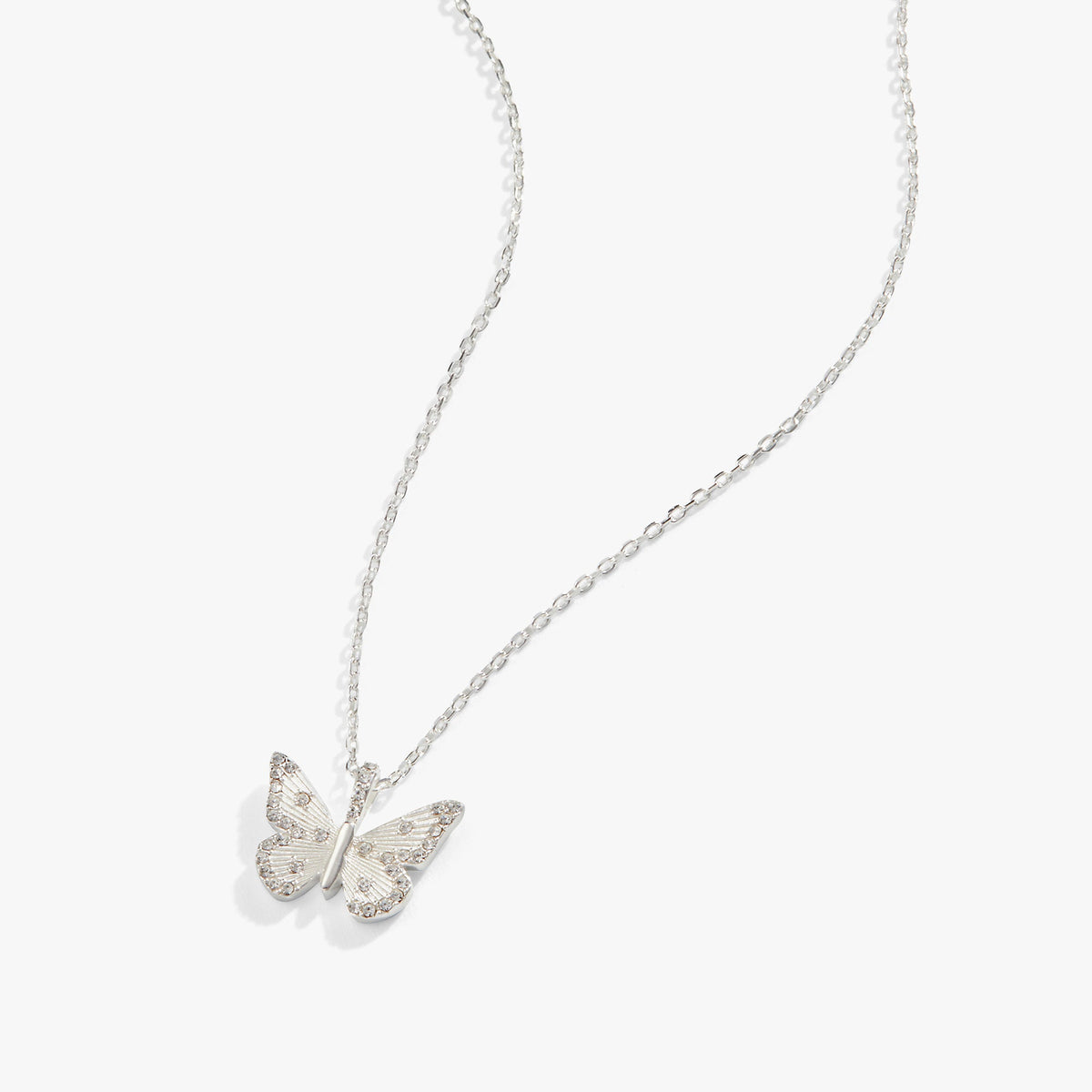 Butterfly + Crystal Necklace, Adjustable, Necklaces, $ 88.00, A Moment Of Now™