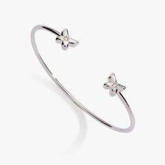 Puffy Butterfly Crystal Flex Cuff Bracelet