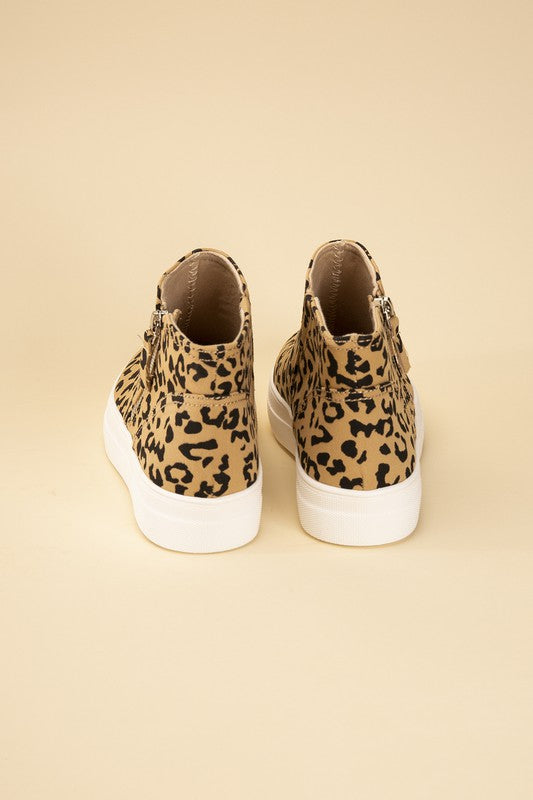 Shop Women's Brown Route-S High Top Leopard Sneakers, Sneakers, USA Boutique