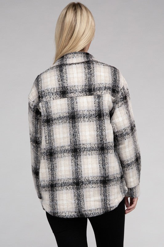 Shop Women's Cozy Plaid Flannel Shacket Jacket | Boutique Clothing, Shackets, USA Boutique