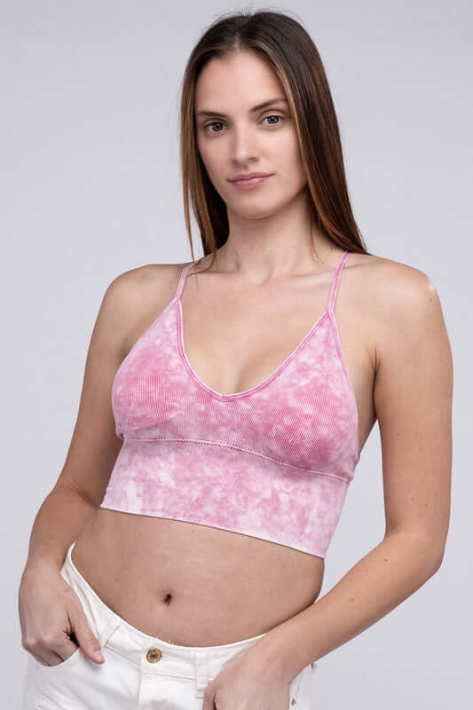 Washed Ribbed Bra Padded Tank Top, ZENANA, $ 22.95