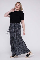 Plus Size Black Stripe Stretchy Drawstring Waist Wide Leg Pants, Nuvi Apparel, $ 35.95