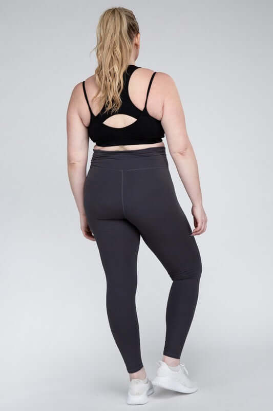 Shop Women's Plus Size V Waist Full Length Leggings | Boutique Activewear, Leggings, USA Boutique