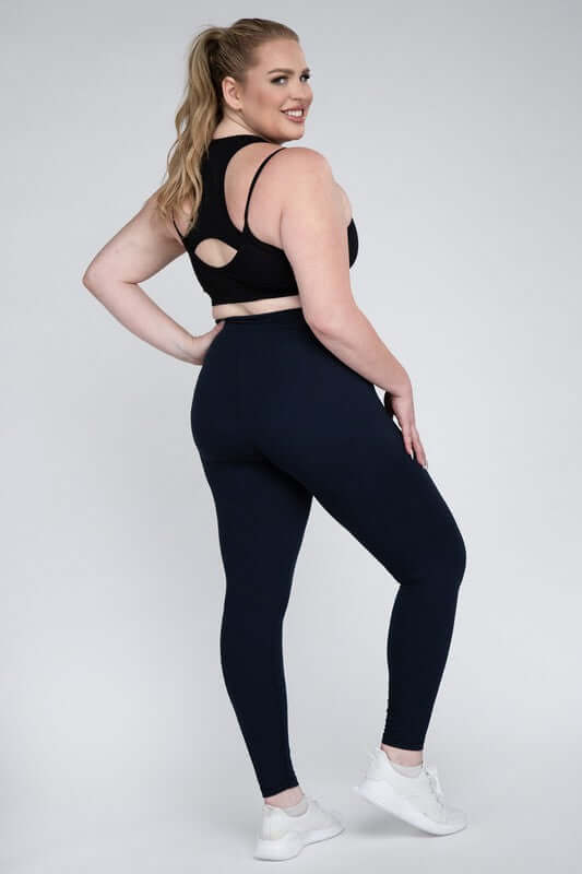 Shop Women's Plus Size V Waist Full Length Leggings | Boutique Activewear, Leggings, USA Boutique