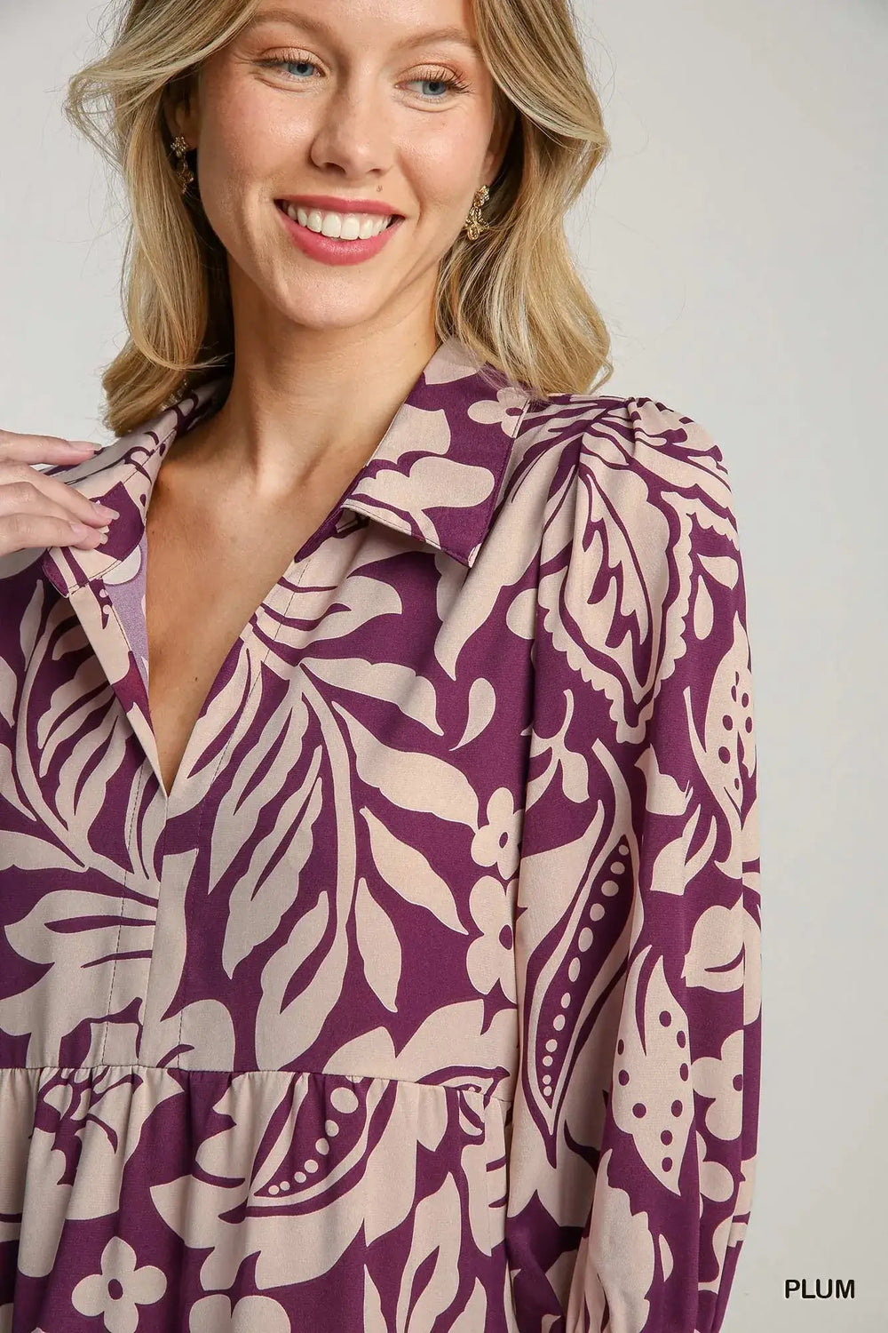 Plum Red Floral Print Tiered Midi Dress | Elegant Style, Dresses, $ 60.00, A Moment Of Now™