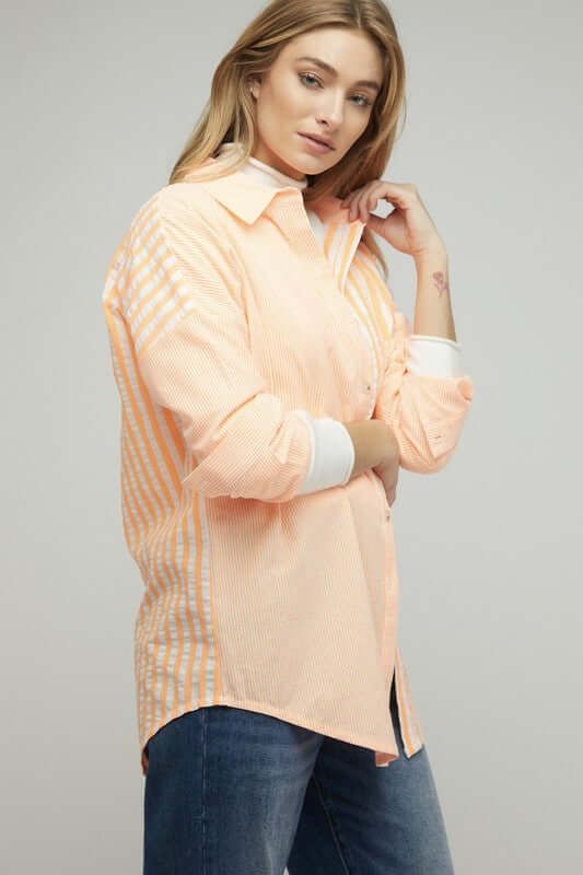 Stripe Button Down Long Sleeve Shirt, Davi & Dani, $ 55.00