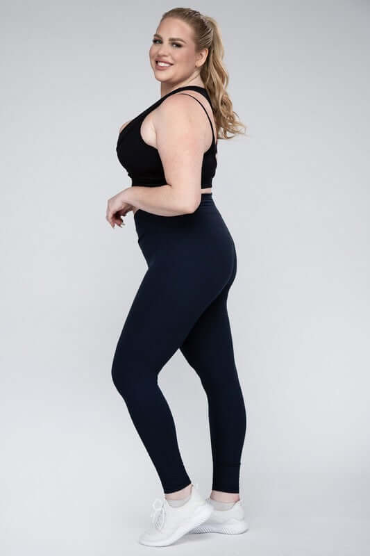 Plus Size V Waist Full Length Leggings, Rae Mode, $ 32.95