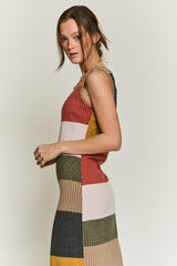Shop Color Block Casual Sleeveless Side Slit Dress, Dresses, USA Boutique