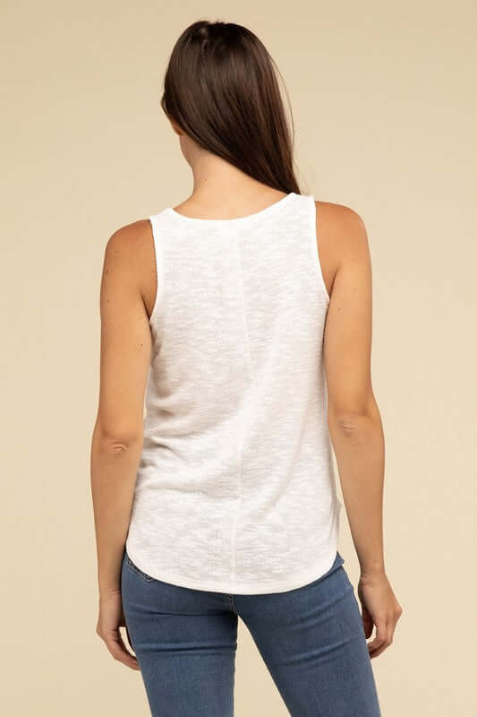 Solid V Neck Sleeveless Cami Tank Top, ZENANA, $ 19.95