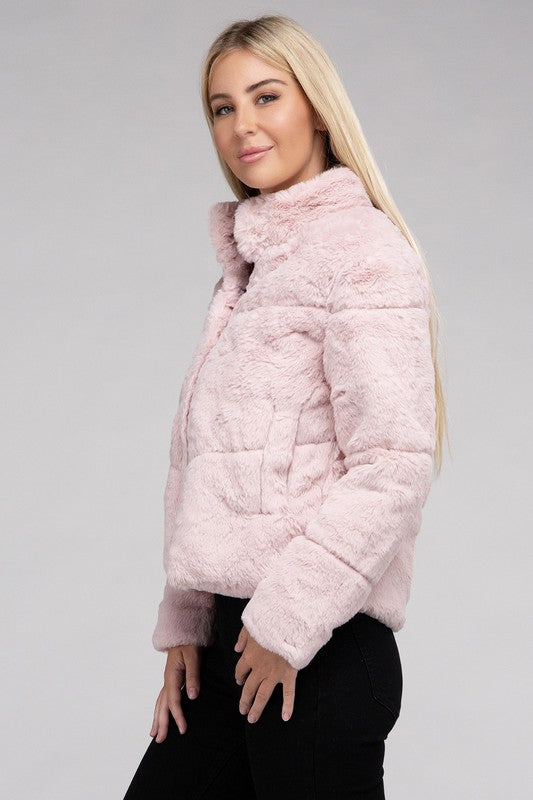 Shop Women's Fluffy Zip-Up Sweater Jacket | Shop Boutique Clothing, Jackets, USA Boutique