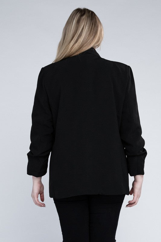 Shop Women's Plus Shawl Lapel Blazer Jacket | Shop Boutique Clothing, Blazers, USA Boutique