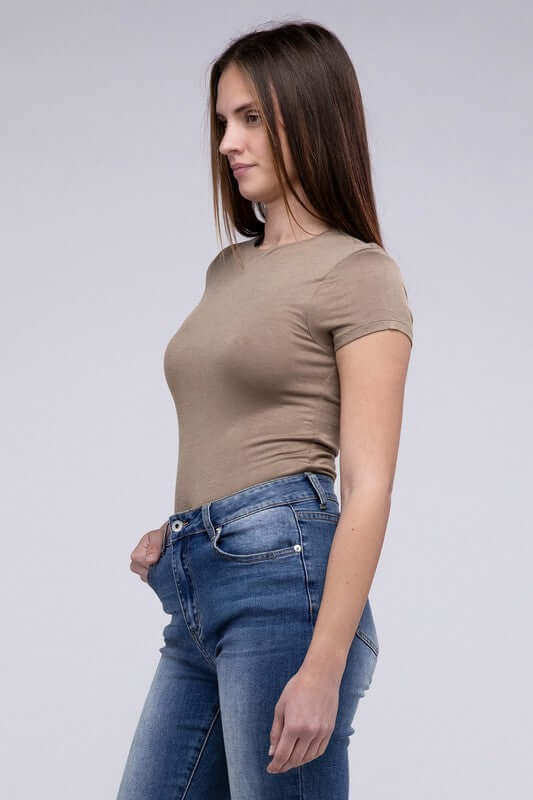 Double Layered Cap Sleeve Bodysuit, HYFVE, $ 35.95