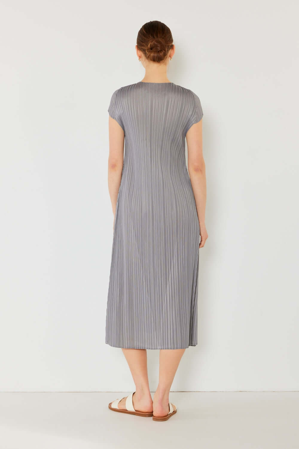 Solid Pleated Cap Sleeve A-Line Dress, Marina West Swim, $ 63.00