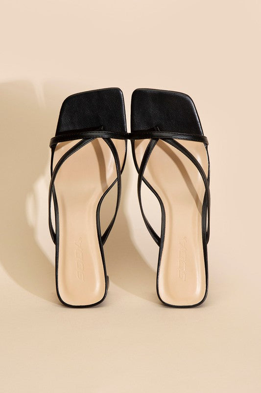 GADGET-S White Thong Mule Heels Sandals