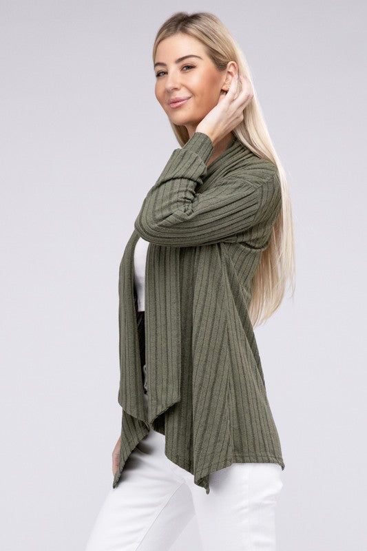 Shop Olive Green Long Sleeve Open Front Cardigan | Women's Clothing Online, Cardigans, USA Boutique