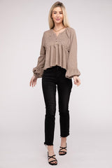 Shop Women's Beige V Neck Frilled Peplum Top | USA Boutique Clothing , Tops, USA Boutique