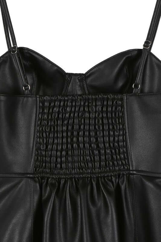 Black Vegan Leather Bustier Mini Dress, Lilou, $ 42.95