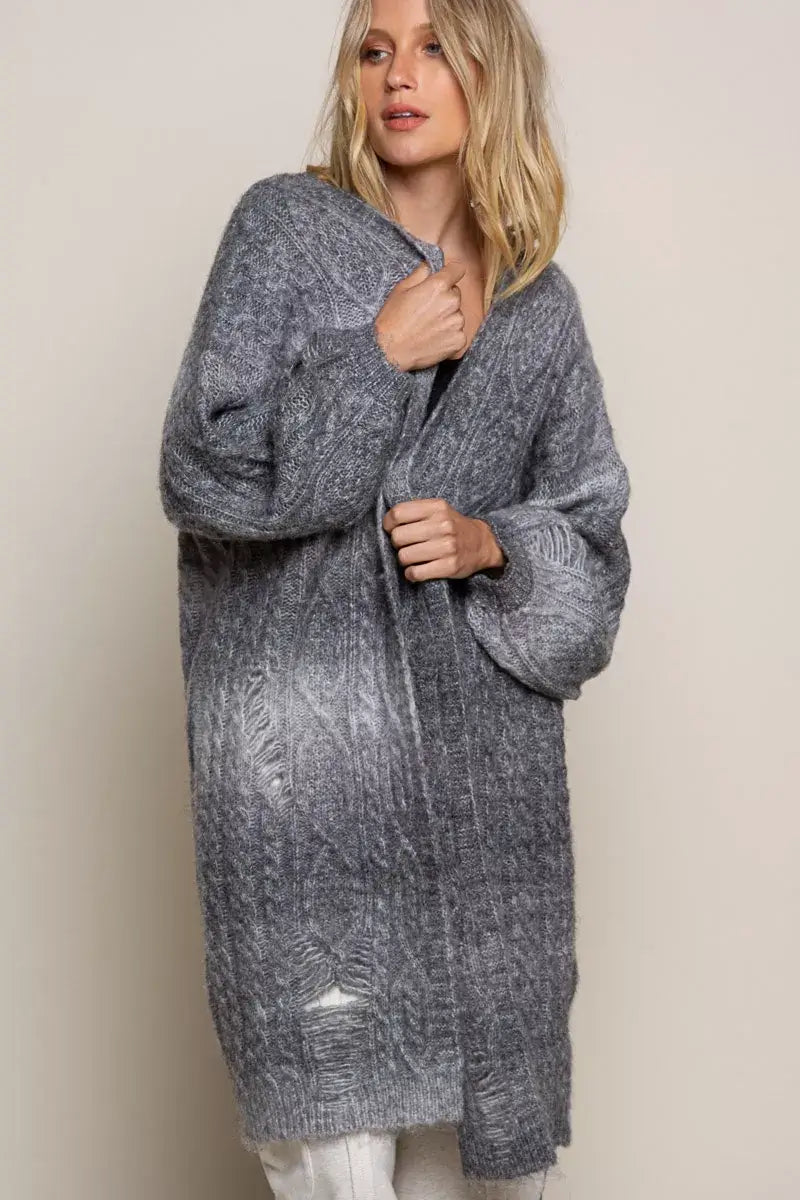 Stylish Cookies And Cream Distressed Cardigan, Cardigans, $ 59.00, A Moment Of Now™
