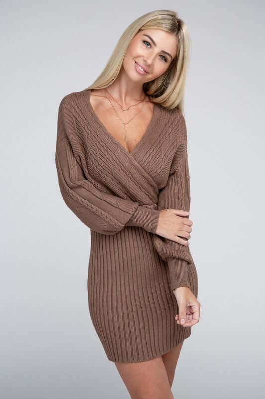 Shop Women's Brown Cable Knit Sweater Dress | Boutique Clothing & Shoes, Sweater Dresses, USA Boutique