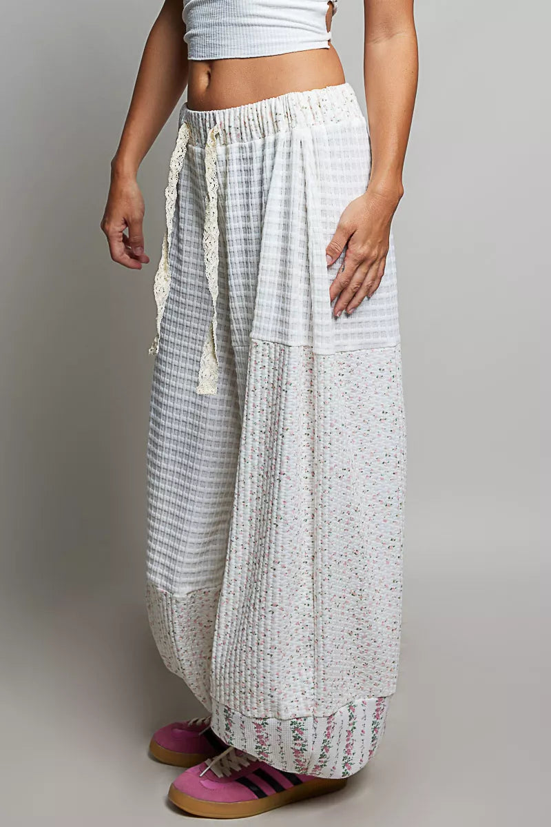 POL Patchwork Mixed Knit Wide Leg Pants, Pants, $ 69.00, A Moment Of Now™
