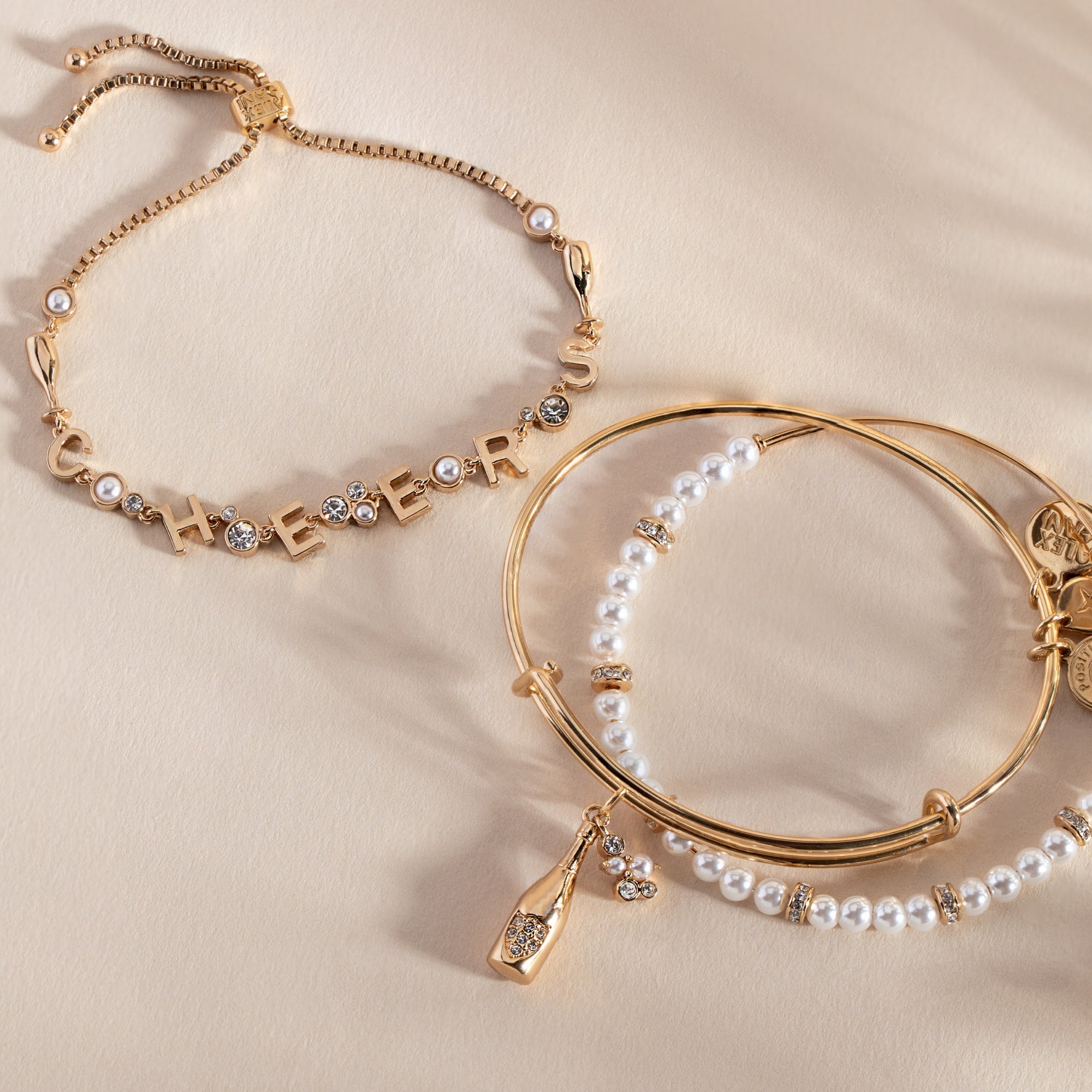“Cheers” Champagne Inline Bolo Bracelet, Bracelets, $ 19.90, A Moment Of Now™