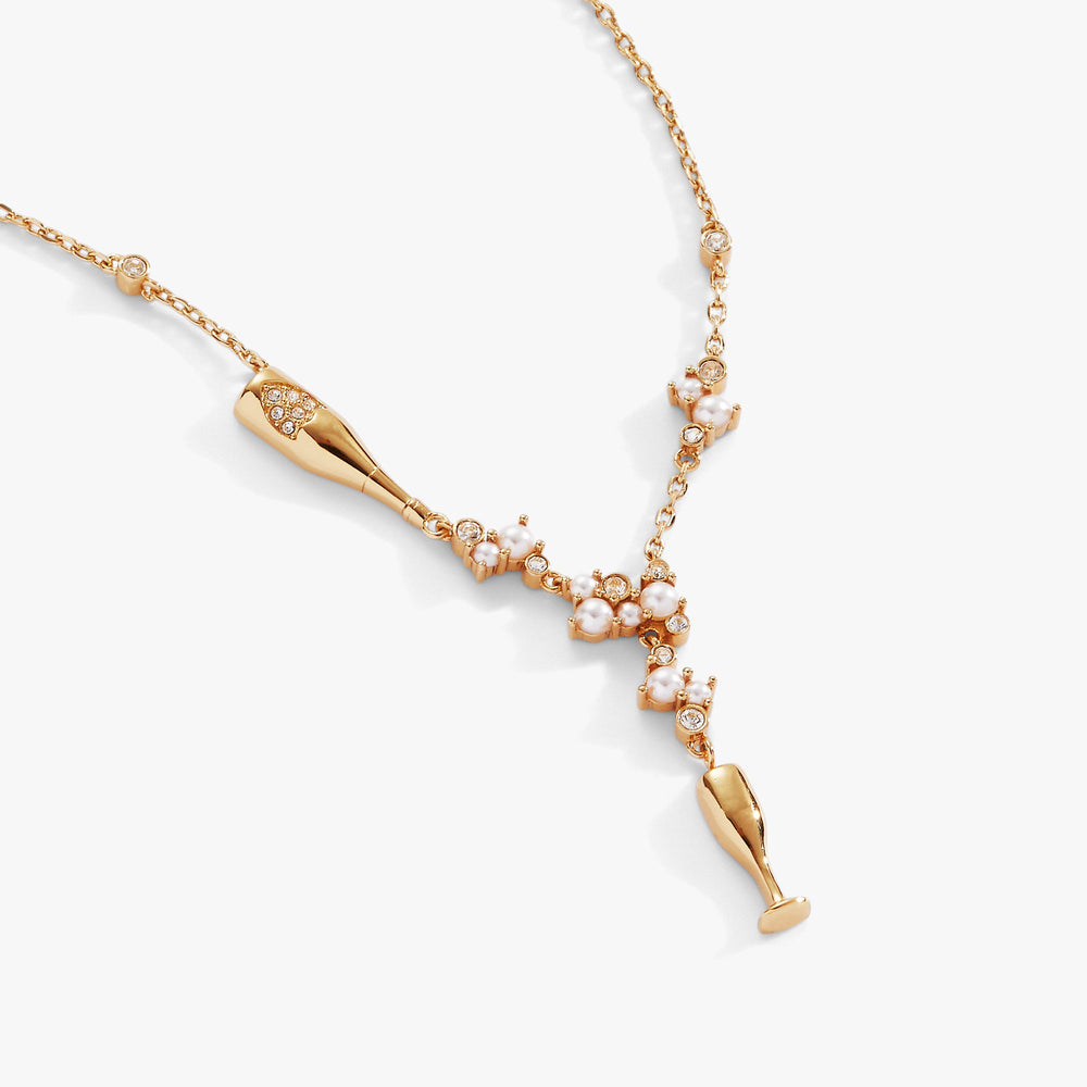 Champagne Pearl & Crystal Pendant Necklace, Necklaces, $ 44.00, A Moment Of Now™