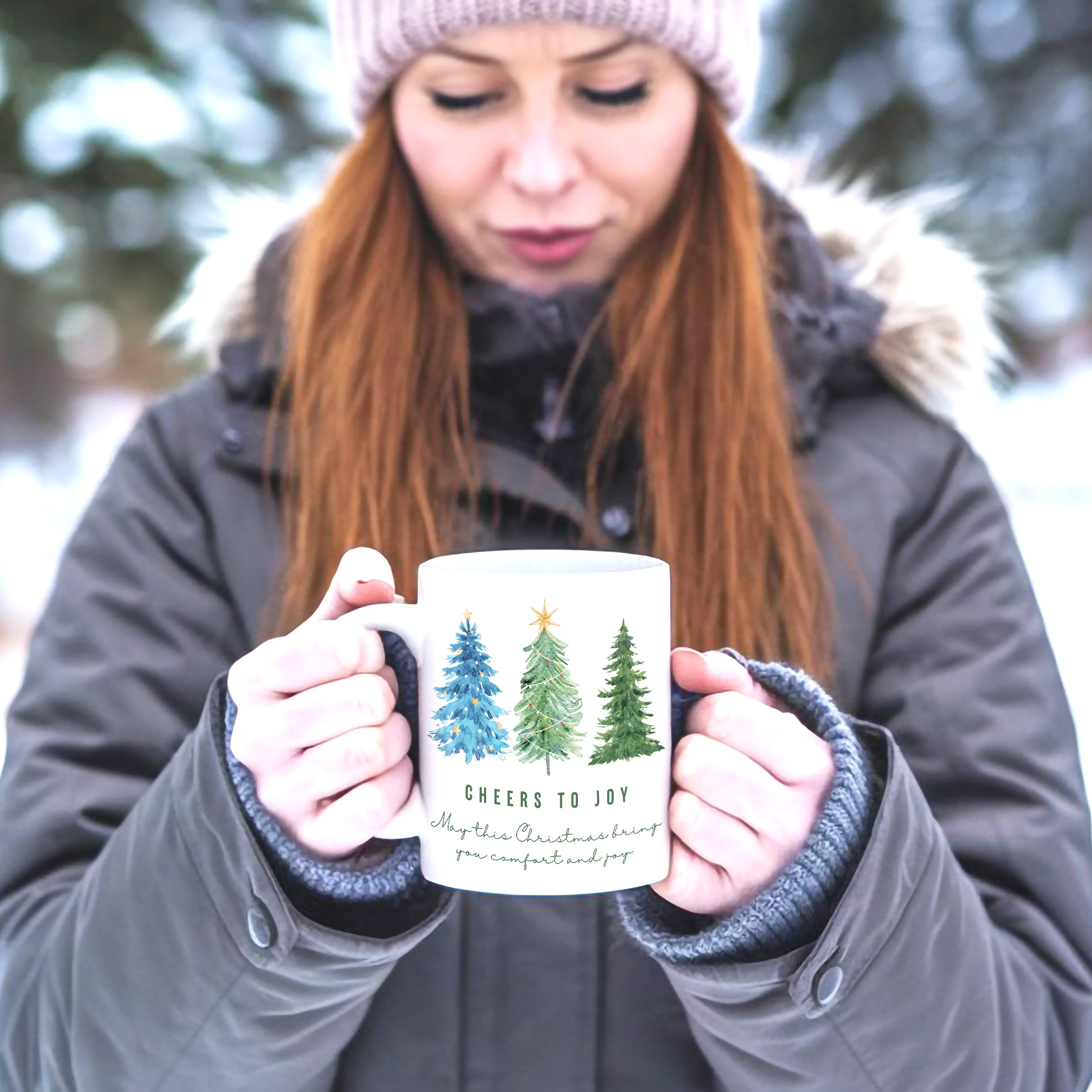 Cheers To Joy Christmas Holiday Greeting Coffee Mug