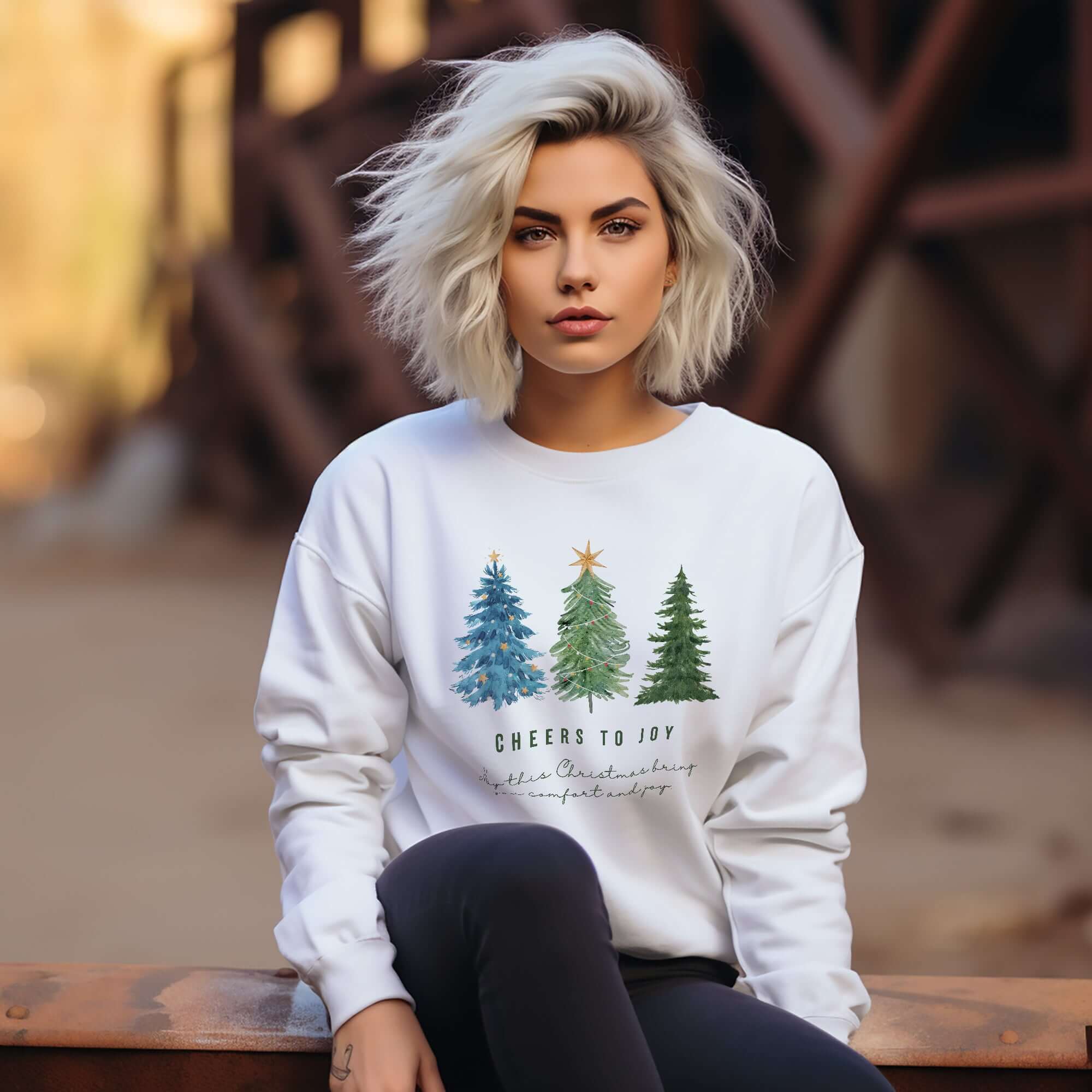 Cheers To Joy Christmas Holiday Greeting  Unisex Sweatshirt