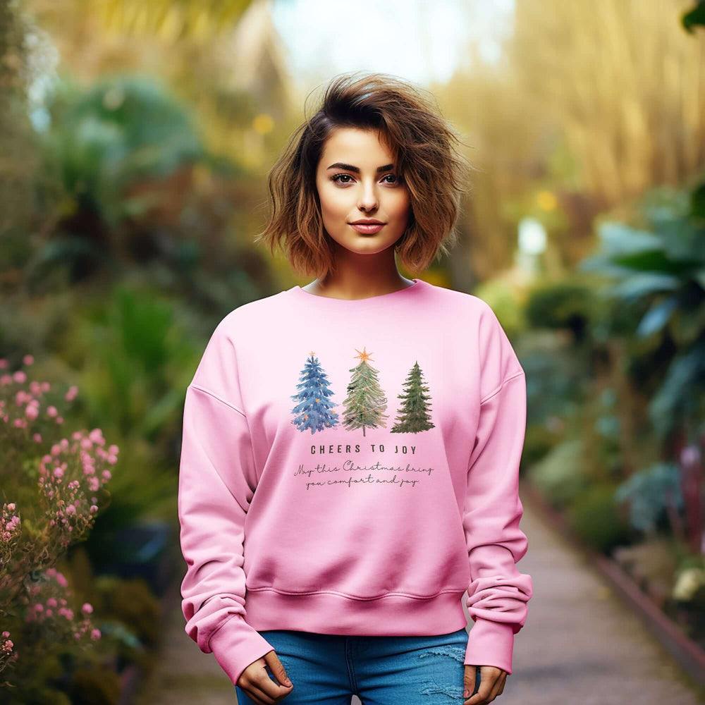 Cheers To Joy Christmas Holiday Greeting Unisex Sweatshirt, Sweatshirts, $ 37.00, A Moment Of Now™