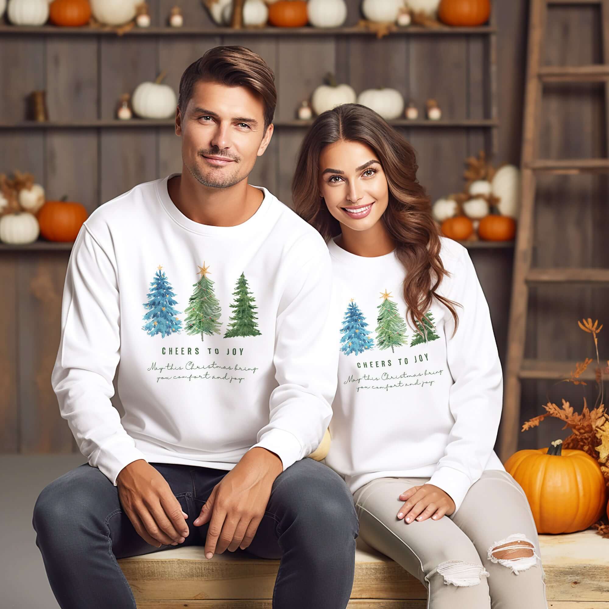 Cheers To Joy Christmas Holiday Greeting  Unisex Sweatshirt